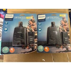 New Philips Outdoor Wireless Light Control Remote Outlet Timer Plug 2 Pack